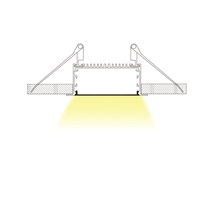 HL-A020 Aluminum Profile - Inner Width 63.9mm(2.51inch) - LED Strip Anodizing Extrusion Channel HL-A020 Aluminum Profile - Inner Width 63.9mm(2.51inch) - LED Strip Anodizing Extrusion Channel